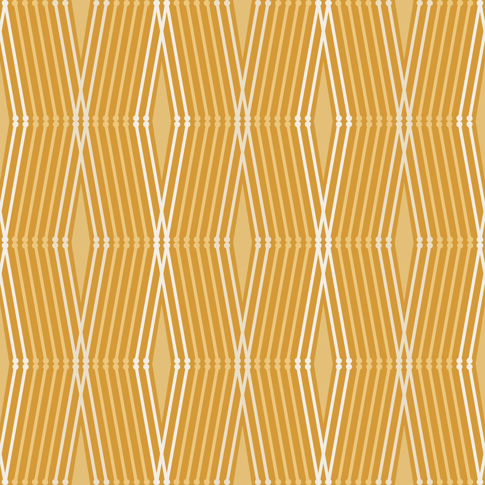 Nicole Miller Hard Edge Ogee Peel & Stick Turmeric Wallpaper